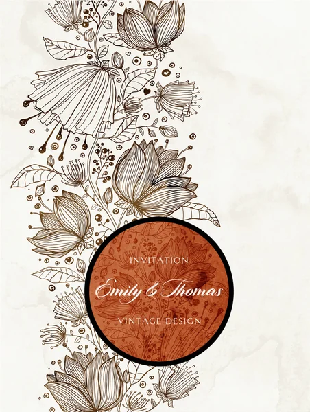 Invitation au mariage. Carte Vintage — Image vectorielle