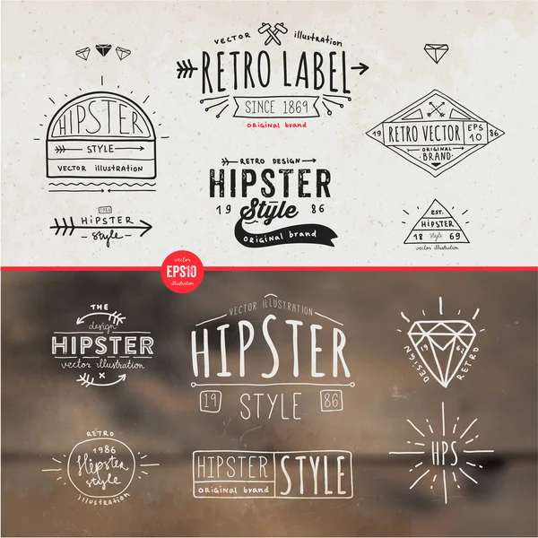 Vintage Elemente im Hipster-Stil — Stockvektor