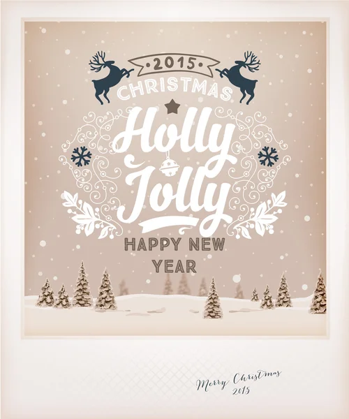 Design de cartão de felicitações de Natal vintage — Vetor de Stock
