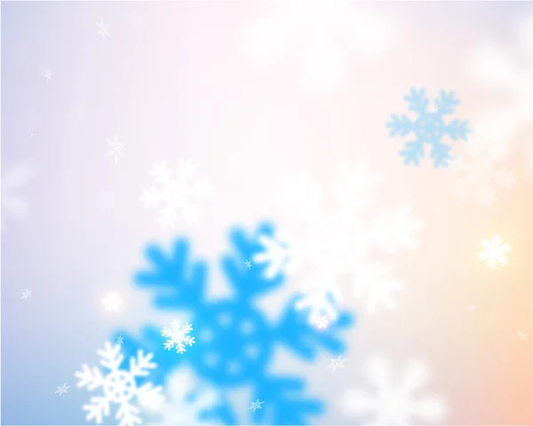 Christmas Blurred Background with Glow Snowflakes — Stock Vector