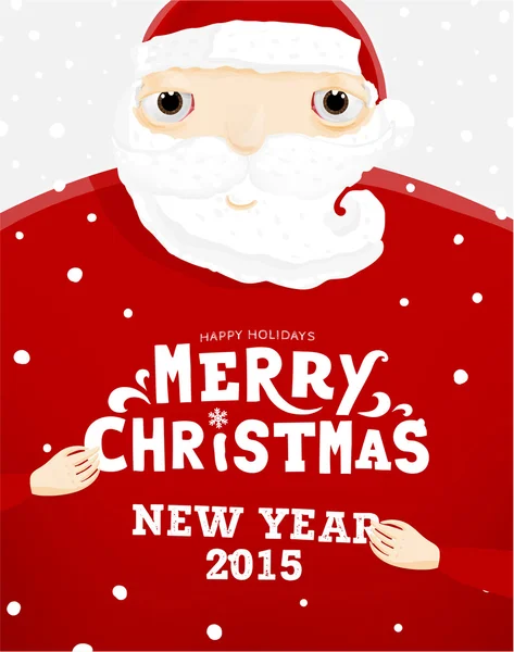 Santa Claus drží vánoční Label — Stockový vektor