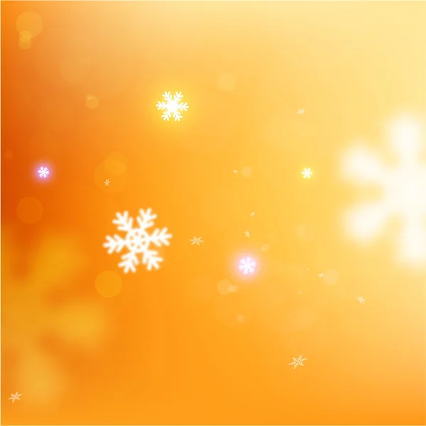 Christmas Blurred Background with Glow Snowflakes — Stock Vector