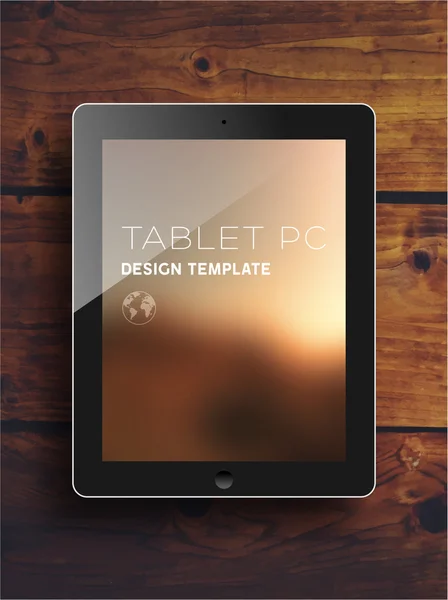 Zwarte tablet pc met onscherpe achtergrond — Stockvector