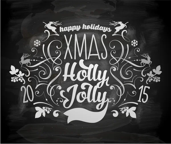 Kerstmis typografische label voor xmas — Stockvector