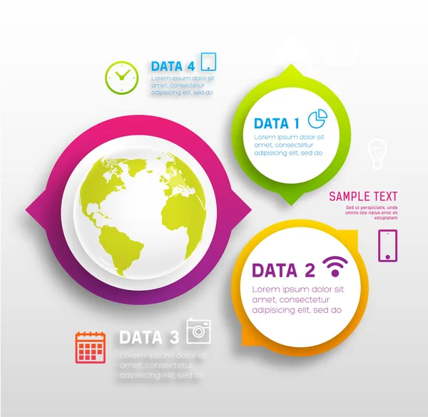 Modelo digital de infográfico para design de negócios . —  Vetores de Stock