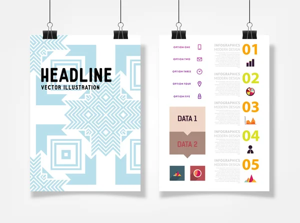Infografik mit abstrakten geometrischen Mustern — Stockvektor