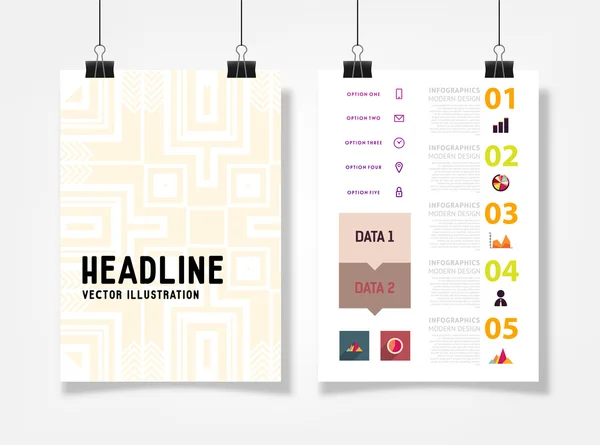 Infografik mit abstrakten geometrischen Mustern — Stockvektor