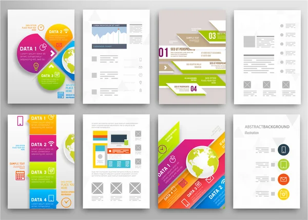 Set of Flyers, Brochure Design Templates — Stock Vector