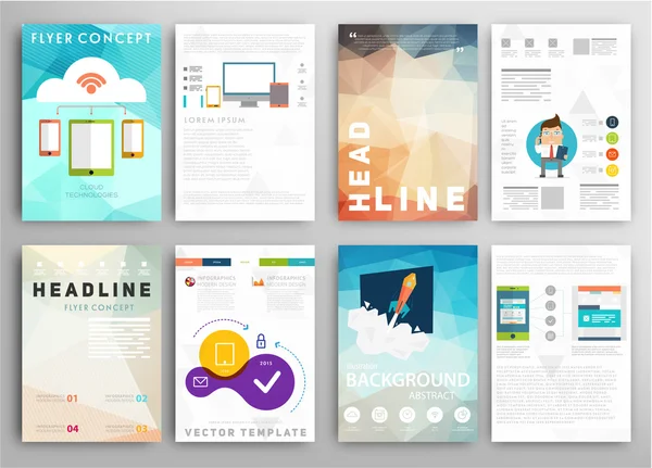 Set of Flyers, Brochure Design Templates — Vector de stoc