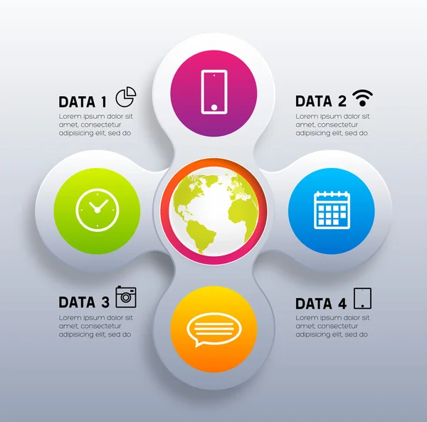 Modelo digital de infográfico . —  Vetores de Stock