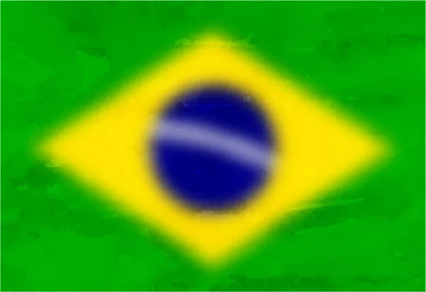 Antecedentes com Bandeira do Brasil Desfocada — Vetor de Stock