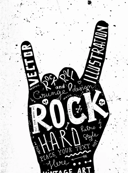 Vintage Label, Rock and Roll Style — Stock Vector