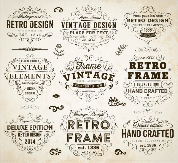 Set of Retro Vintage Insignias and Logotypes. — Stock Vector