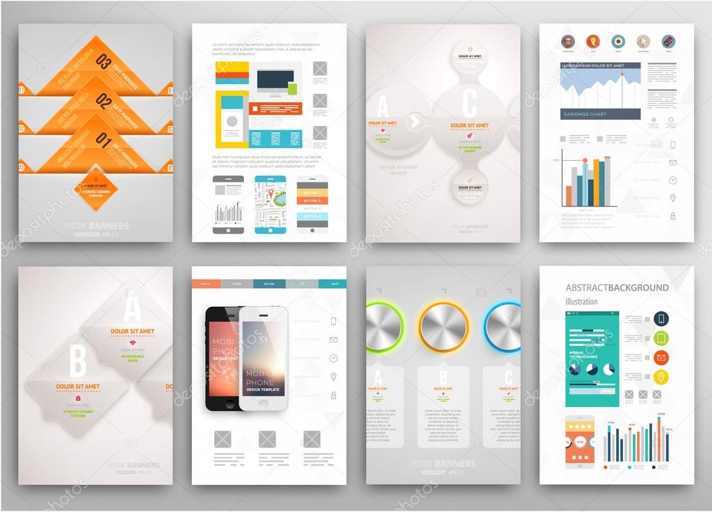 Set of Flyers, Brochure Design Templates