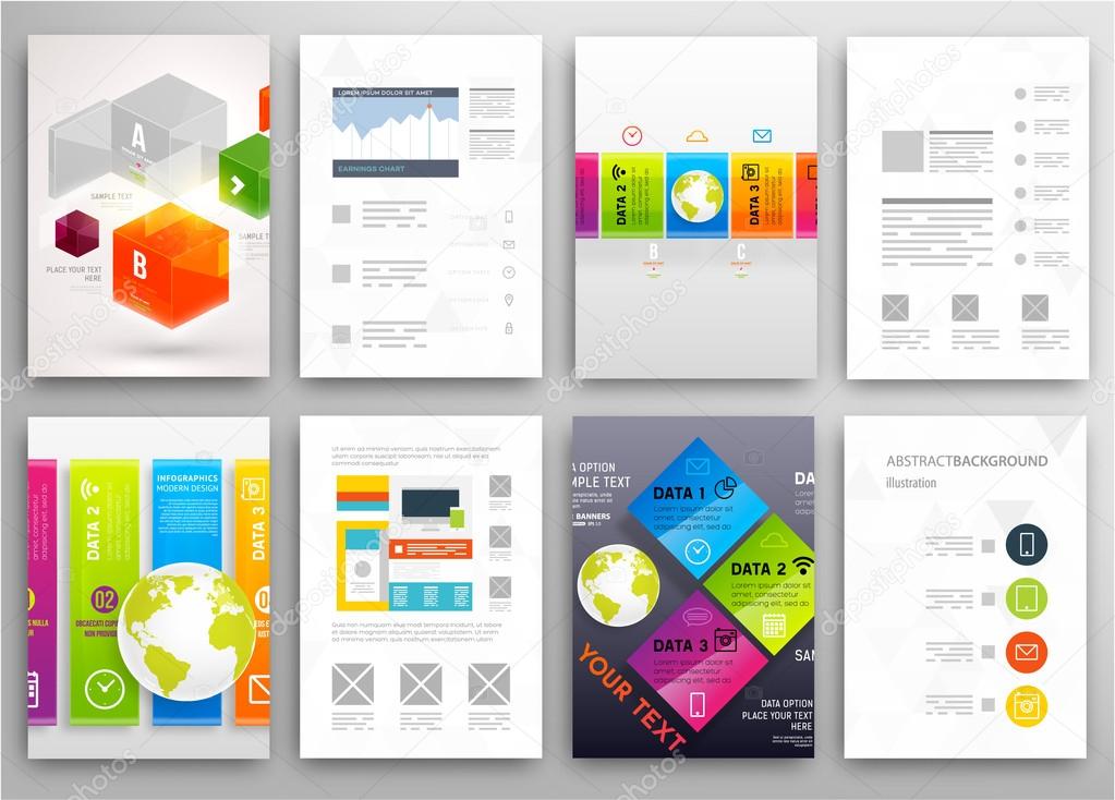 Set of Flyers, Brochure Design Templates