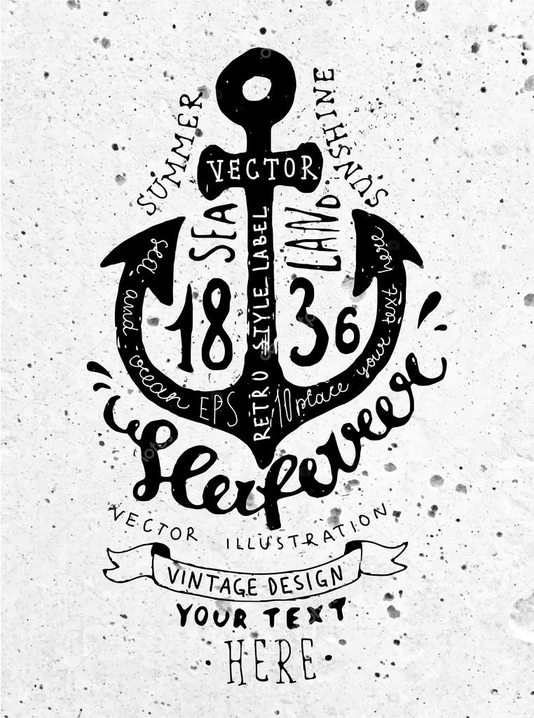 Black Anchor Vintage Label