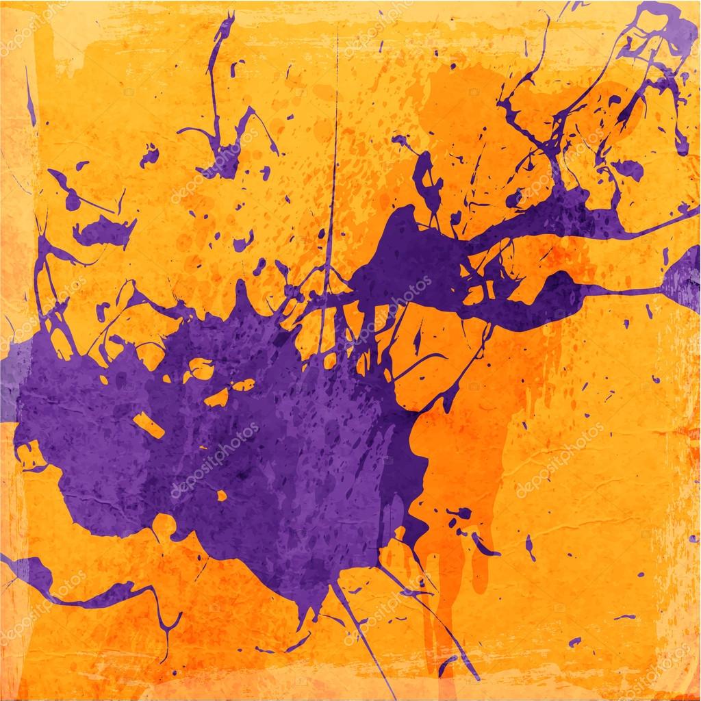 Orange background with purple splash Stock Illustration by ©Ozerina