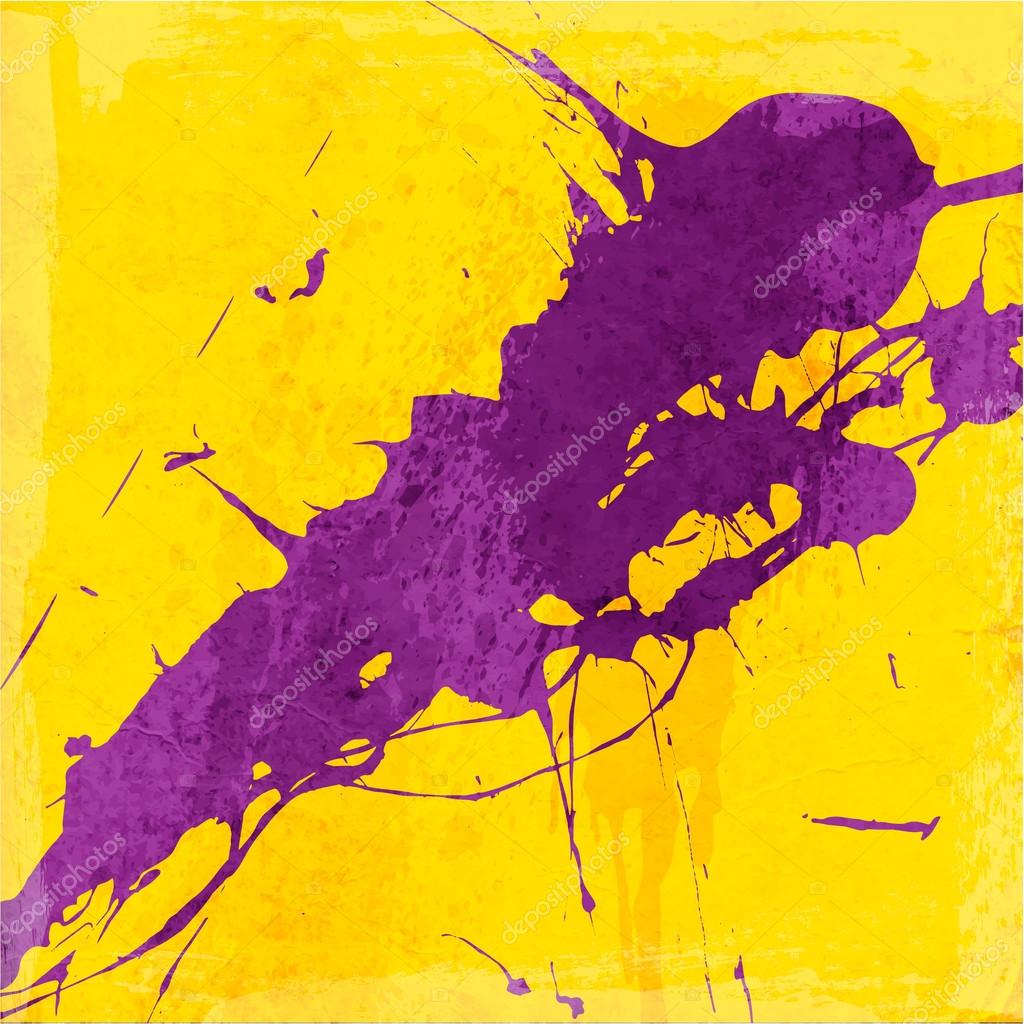 Yellow background with purple splash Stock Vector Image by ©Ozerina  #70415101