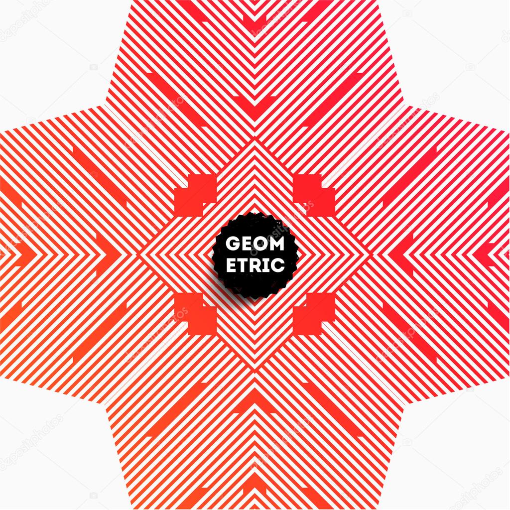 Abstract Geometric Pattern for Modern Hipster Cover Design. Black Label with Place for Business Logo