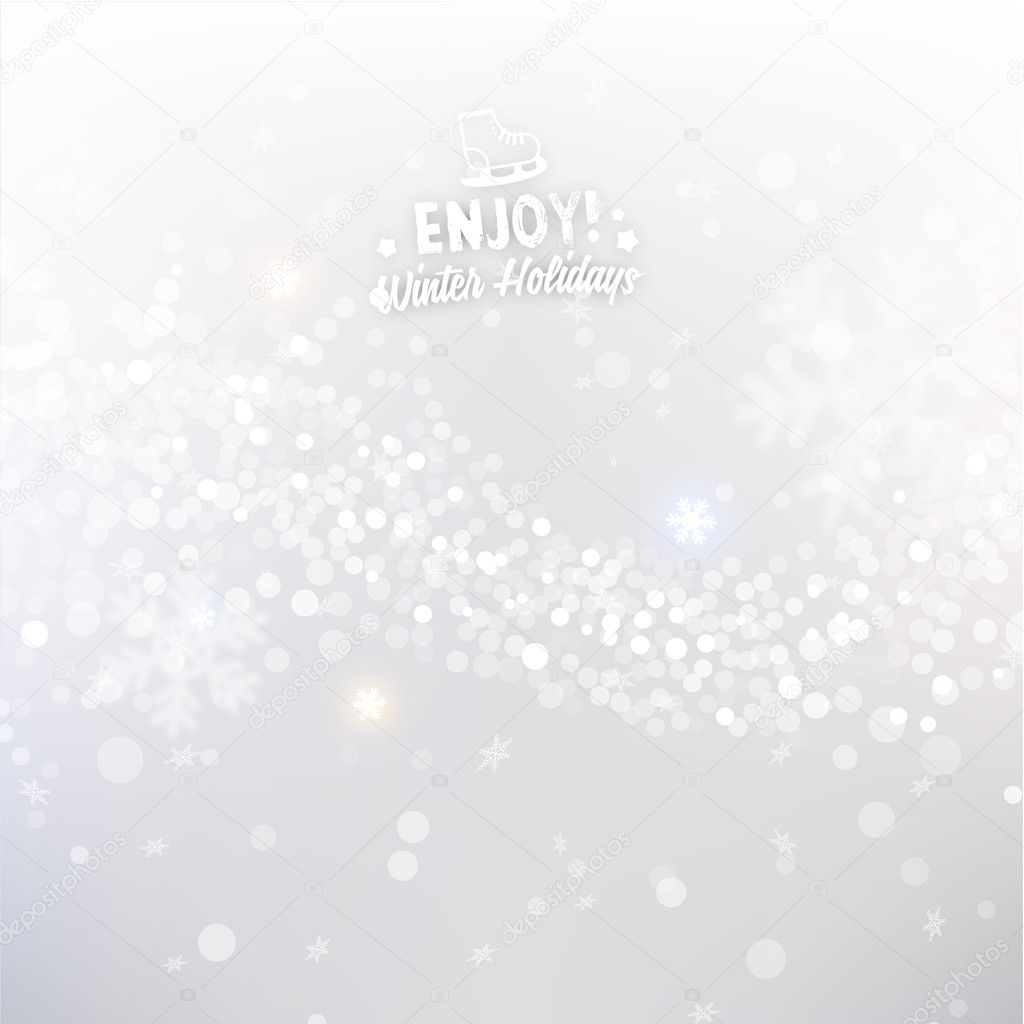 Christmas Background with Blurred Snowflakes