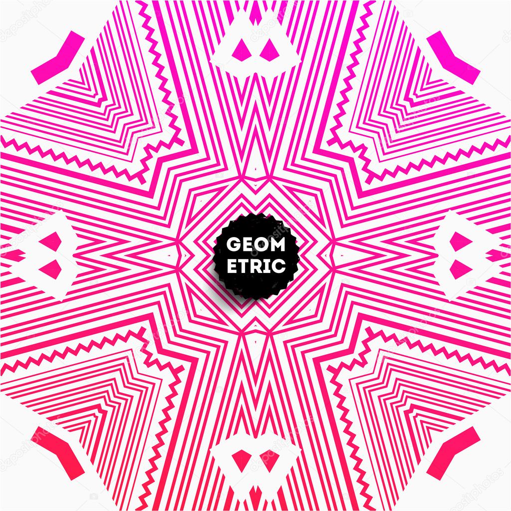 Abstract Geometric Pattern for Modern Hipster Cover Design. Black Label with Place for Business Logo