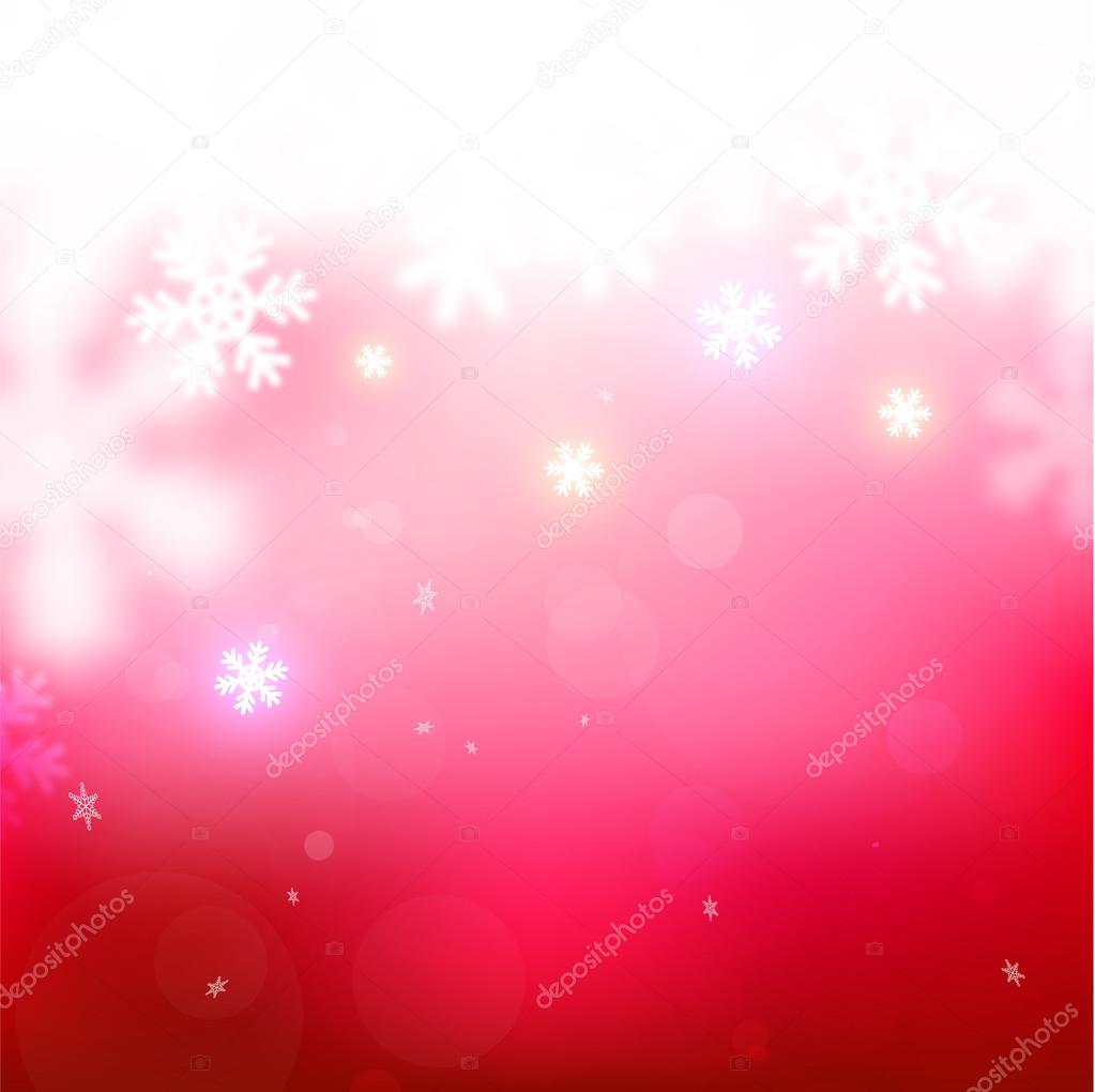 Christmas Blurred Background with Glow Snowflakes