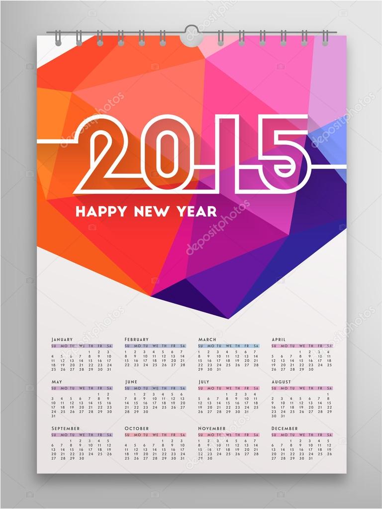 Colorful Calendar for 2015 year