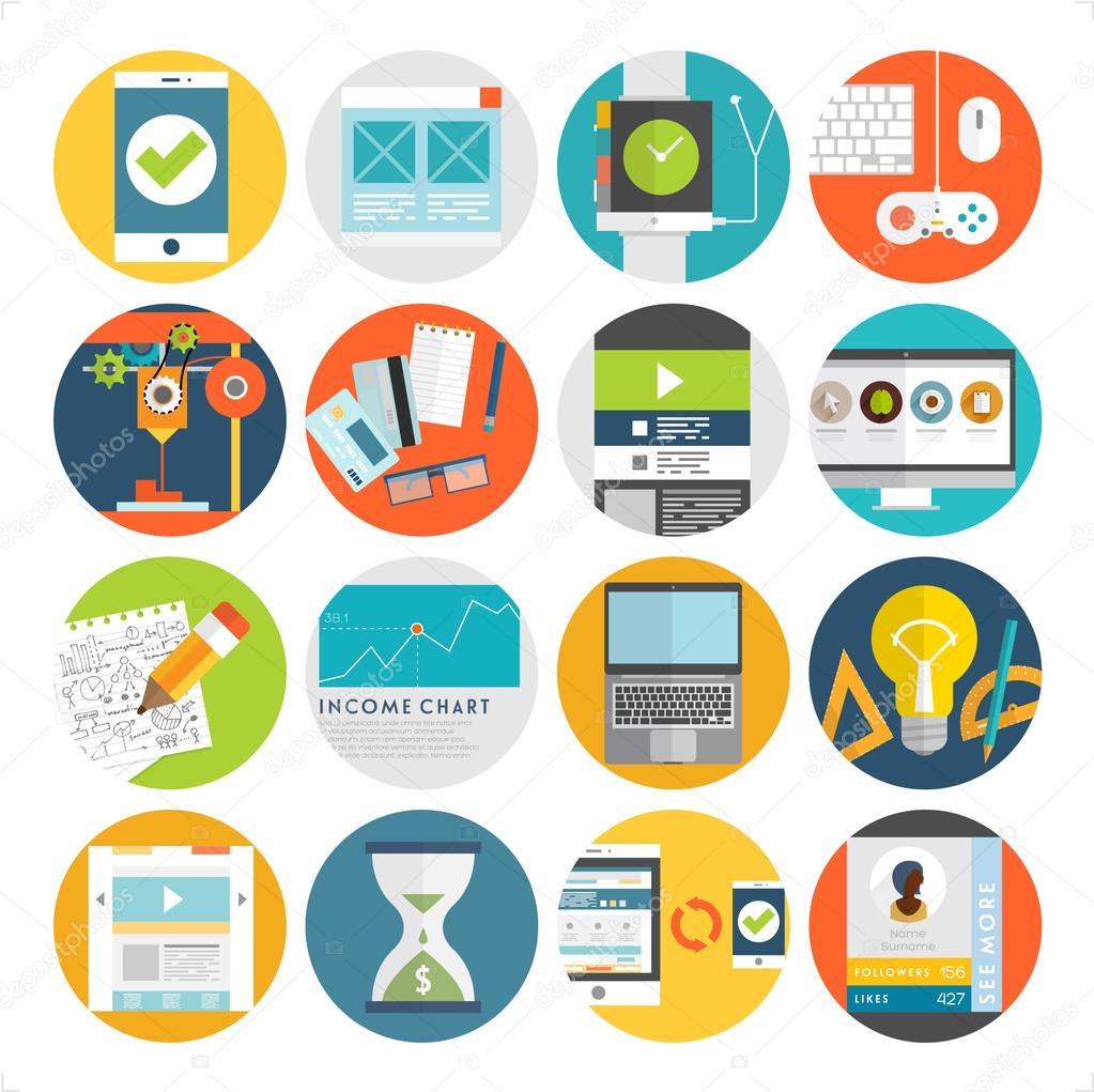 Set of Business and Technology Icons