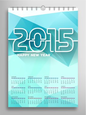 2015 yılı için renkli takvim