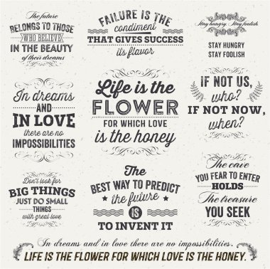 Set of Quotes Typographical Posters clipart