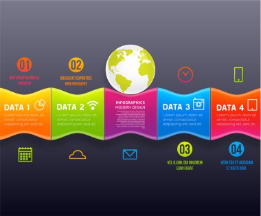 Infographic dijital şablonu.
