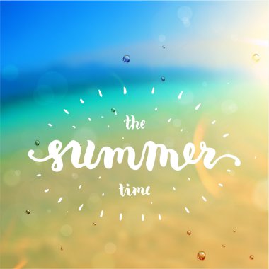 Yaz tasarım bulanıklık Beach arka plan ile