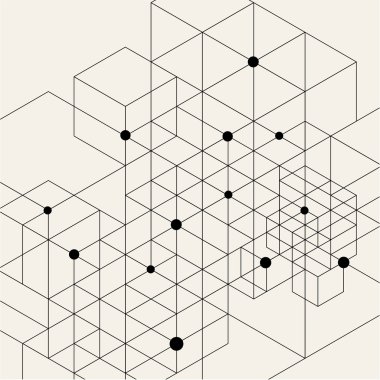 Modern siyah Techno geometrik desen