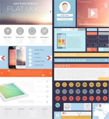 Bir sayfa web sitesi tasarım şablonu