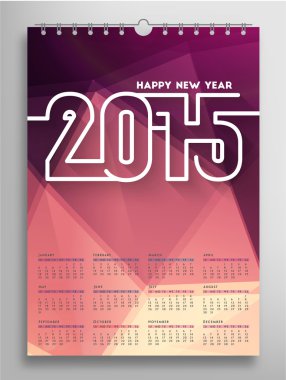 2015 yılı için renkli takvim