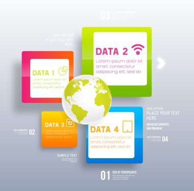 Infographic dijital şablonu.
