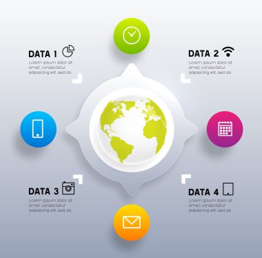 Infographic dijital şablonu.