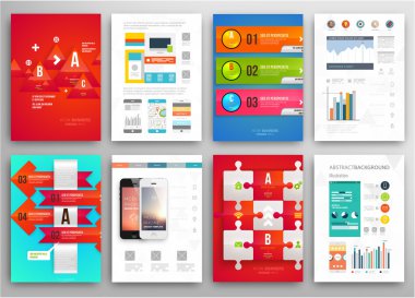 El ilanı, broşür tasarım şablonları kümesi