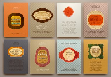 Vintage etiketleri, Logo, çerçeve kümesi