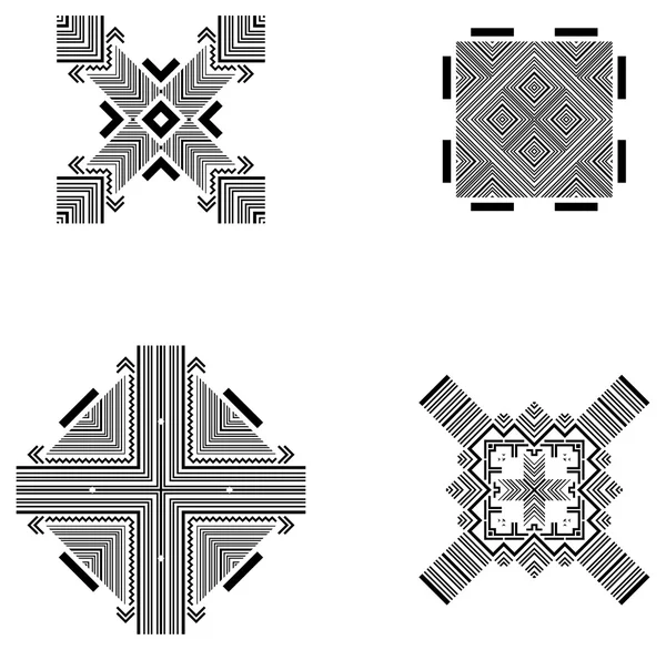 Ensemble d'éléments tribaux et ethniques — Image vectorielle