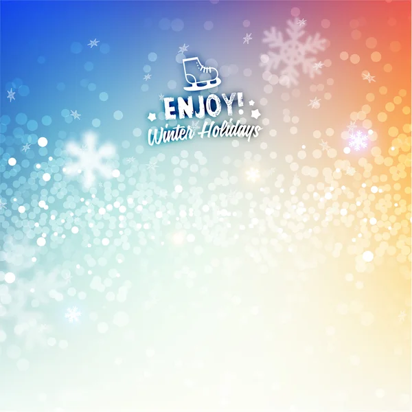 Christmas Background with Blurred Snowflakes — Stock Vector