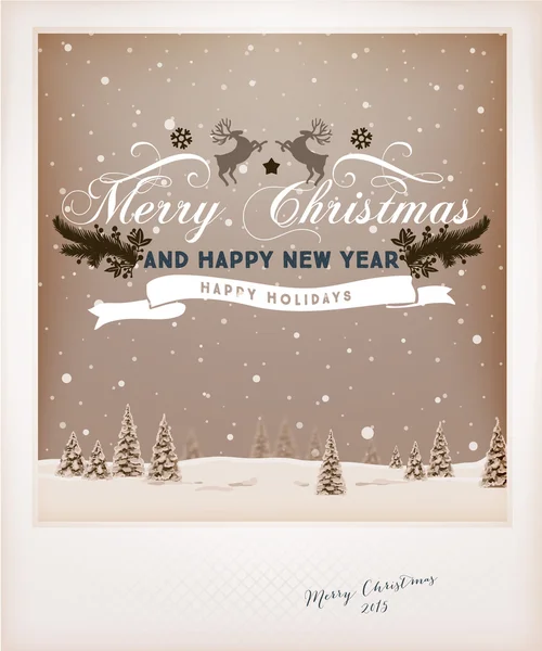 Diseño de tarjeta de felicitación de Navidad vintage — Vector de stock