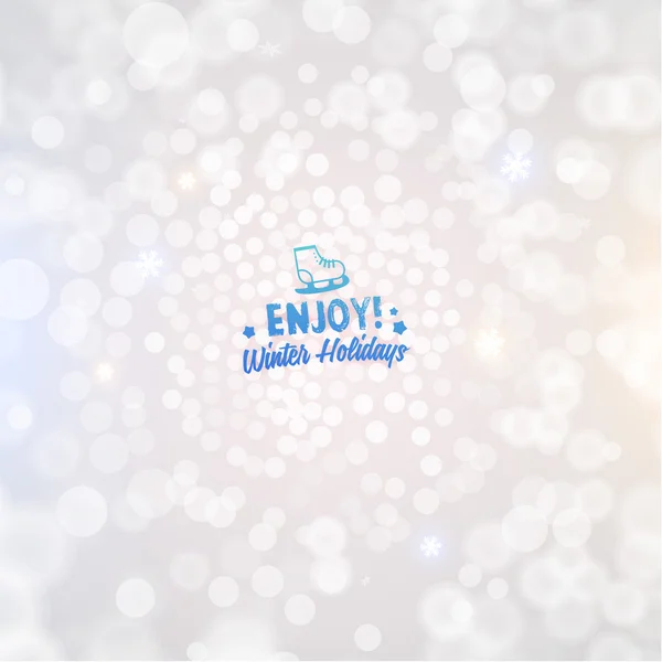 Christmas Background with Blurred Snowflakes — Stock Vector