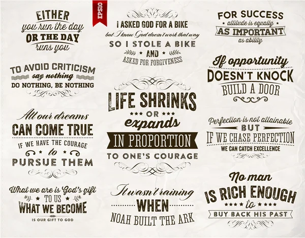 Set of Quotes Typographical Posters — Stock Vector