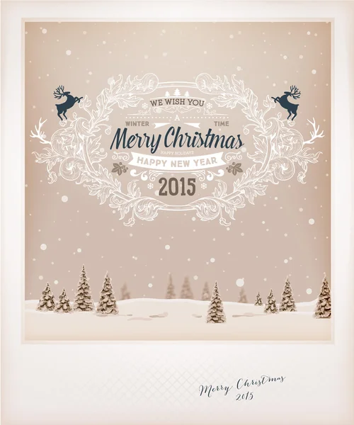 Vintage Christmas Greeting Card Design. — Stockvector