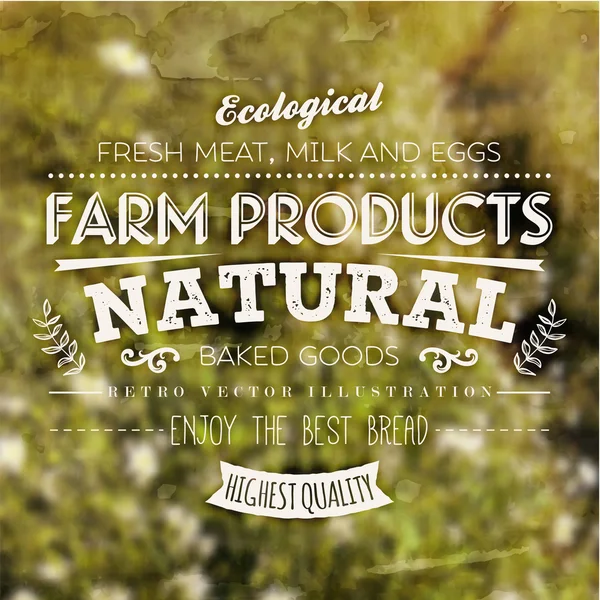 Granja Productos Ecológicos Etiqueta — Vector de stock