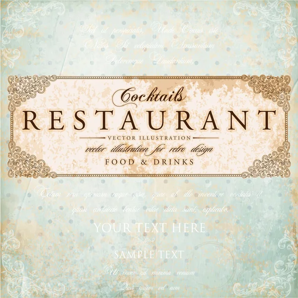 Restaurant label  menu — Stock Vector