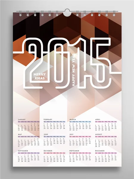Calendario 2015, Triangolo modello geometrico — Vettoriale Stock