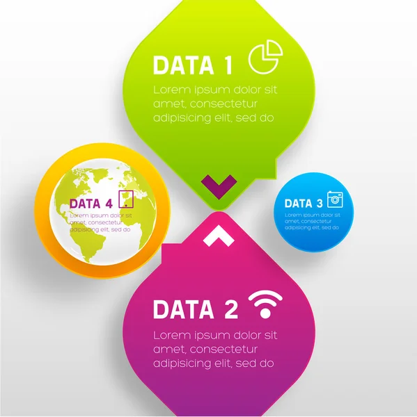 Modelo digital de infográfico para design de negócios . — Vetor de Stock