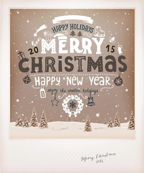 Diseño de tarjeta de felicitación de Navidad vintage — Vector de stock